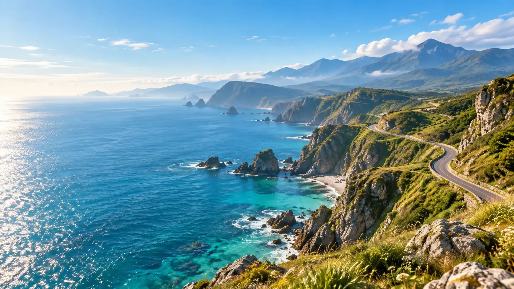 Rocky coastline and turquoise sea