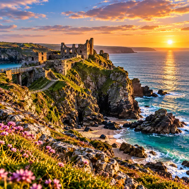Tintagel Castle on the coast